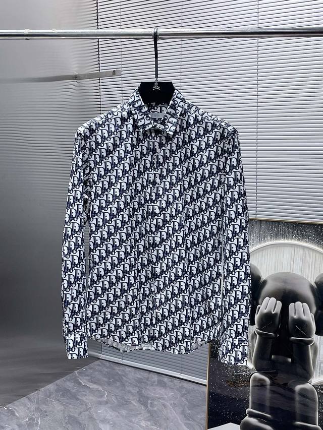迪奥 Dior 2024Ss新款长袖 衬衫 衬衣 高端版本 专柜定制面料 透气舒适度高 细节无可挑剔 品牌元素设计理念 体现高品质 手感细腻柔软 呈现休闲裁剪